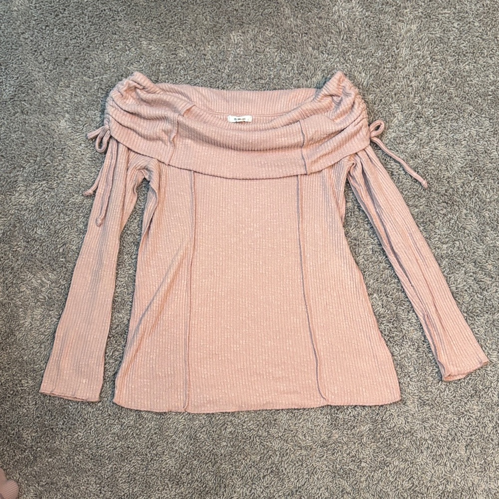Maurices Light Pink Ribbed Top Y2K